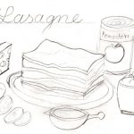 lasagne bleistiftzeichnung